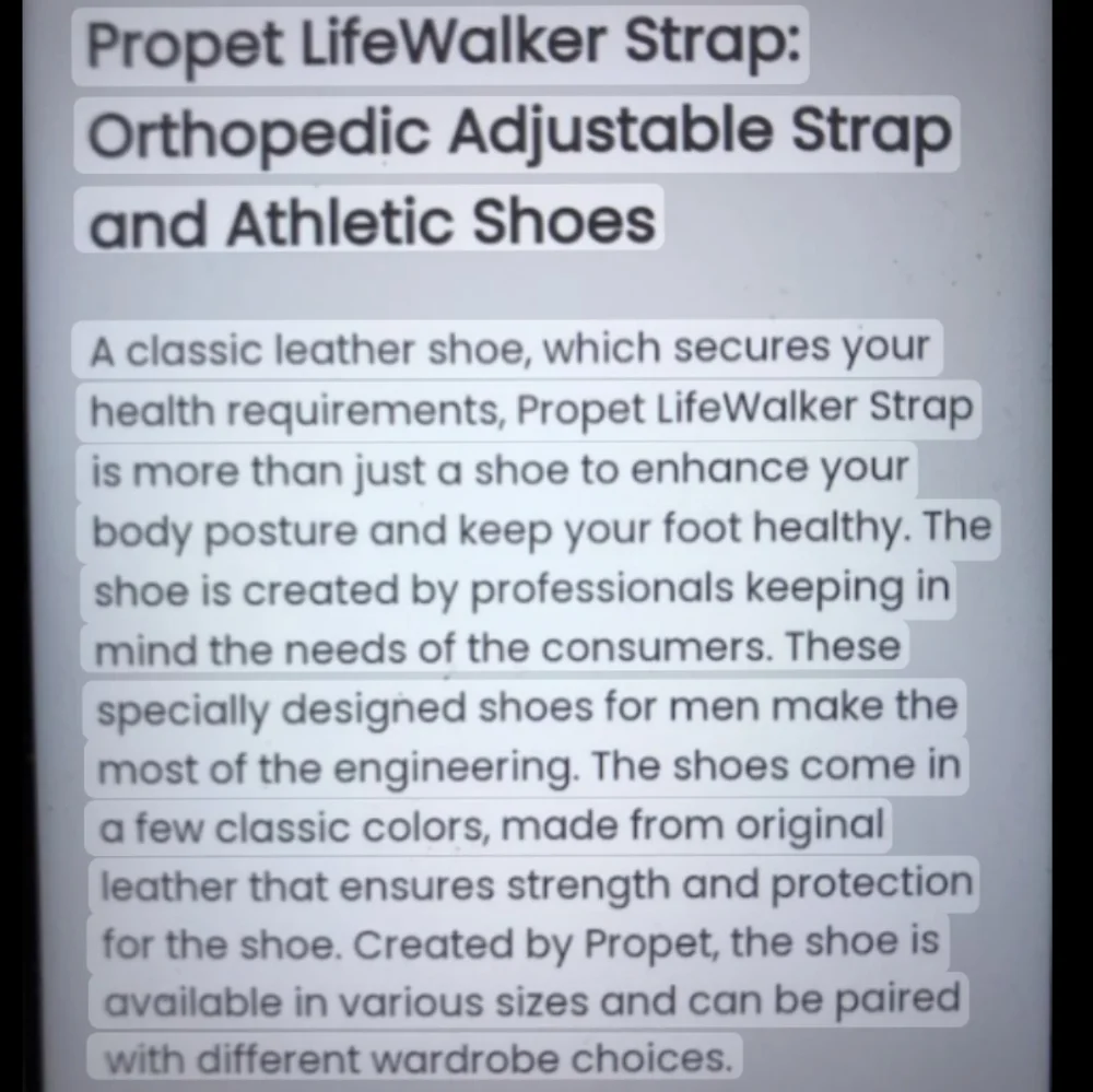 Propet LifeWalker Leather Double Strap Orthopedic Walking Shoes Mens Sneakers